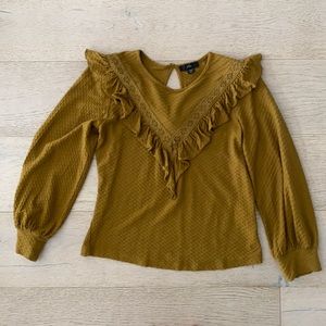 5for$40! J. Crew Ruffle detail top